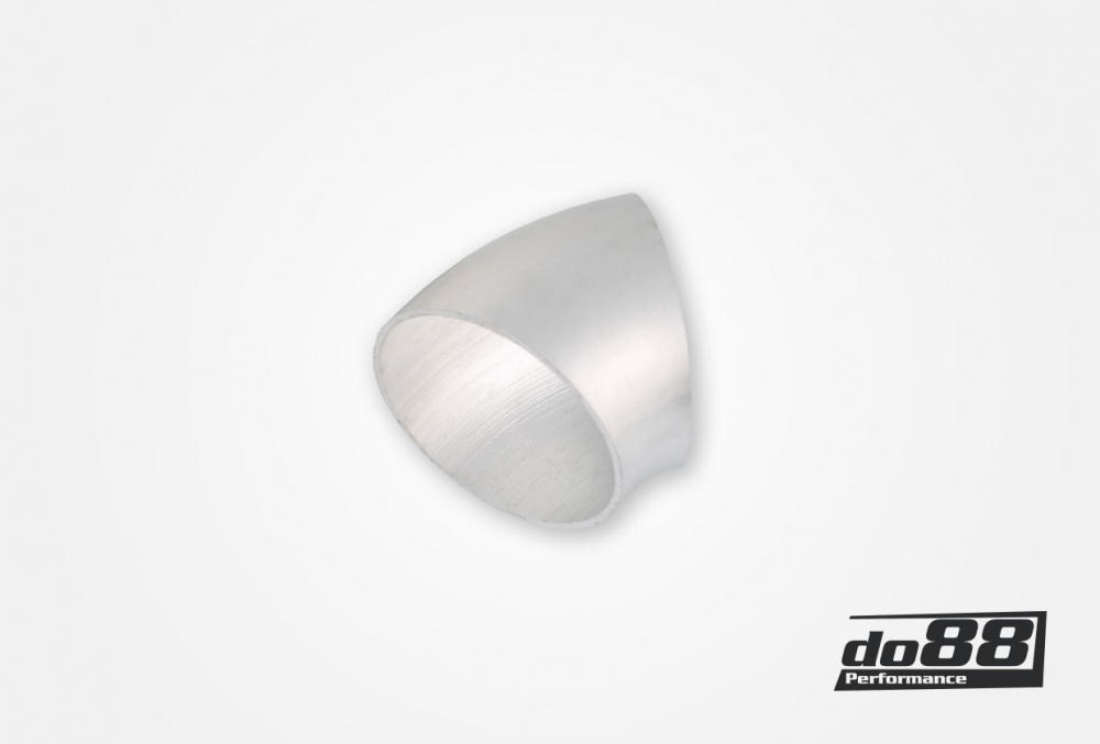 Alurør 45° 89x3 mm, kort radius