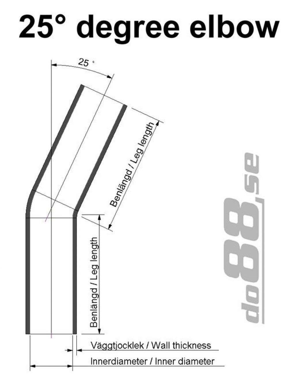 Silikonslange Blå 25 grader 1,75\'\' (45mm) Silikonslange Blå 25 grader 1,75\'\' (45mm)