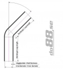 Silikonslange Blå 60 grader 2 - 2,25\'\' (51 - 57mm)