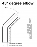 Silikonslange Svart 45 grader 2,25\'\' (57mm)