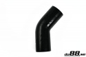 Silikonslange Svart 45 grader 3,25\'\' (83mm)