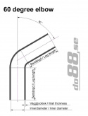 Silikonslange Svart 60 grader 2,375\'\' (60mm)