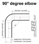 Silikonslange Svart 90 grader 1,5\'\' (38mm)