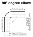 Silikonslange Svart 90 grader 3,5'' (89mm)