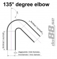 Silikonslange Svart 135 grader 0,5 - 0,625'' (13-16mm)