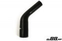Silikonslange Svart 45 grader 1,375 - 1,75\'\' (35-45mm)