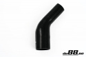 Silikonslange Svart 45 grader 2,375 - 2,5\'\' (60 - 63mm)