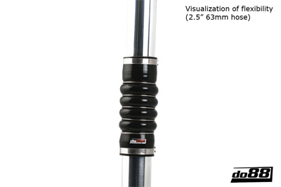 Silikonslange Svart FlexKobling 4-Steg 3,5'' (89mm)