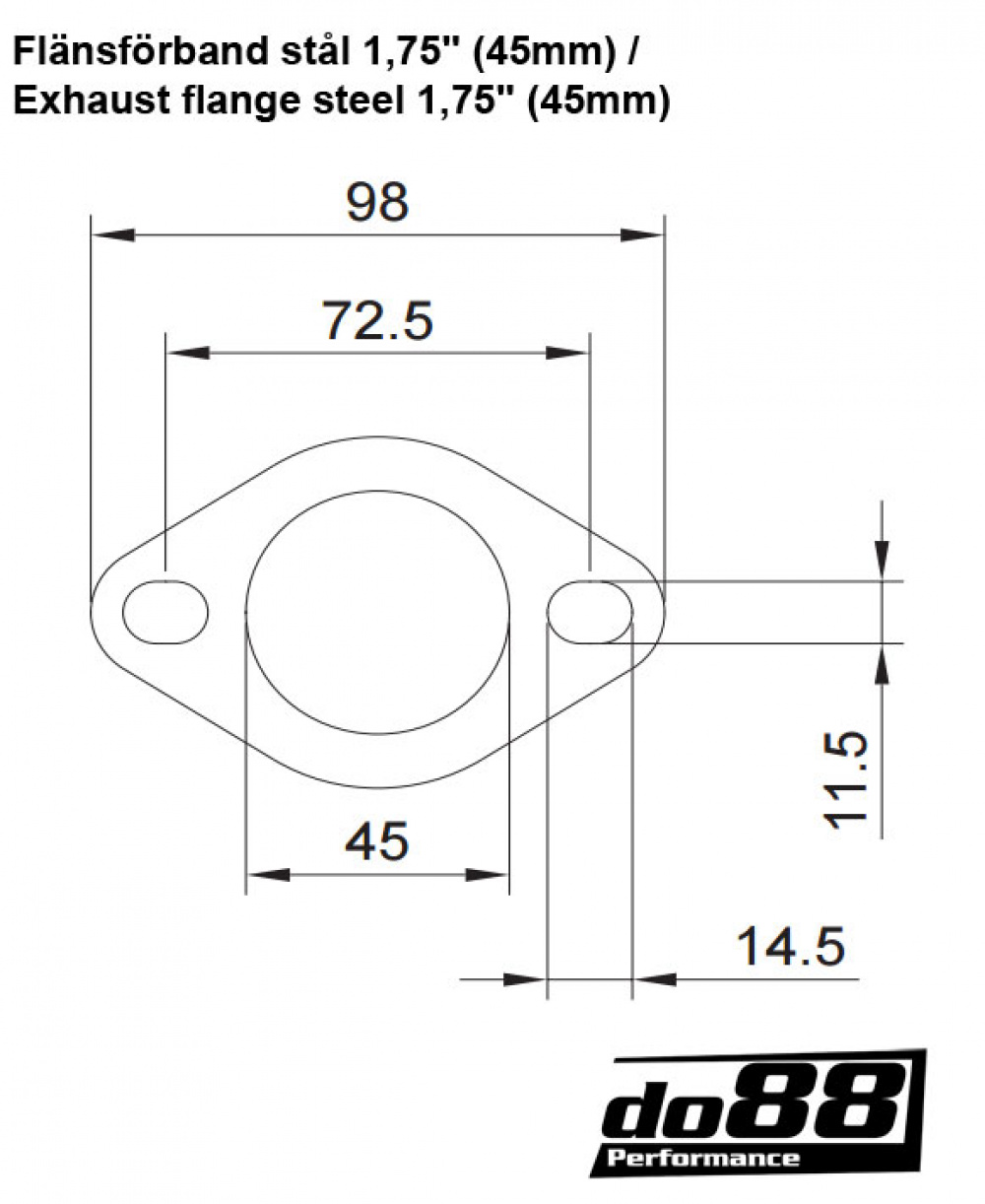 Eksosflens stål 1,75\'\' (45mm)